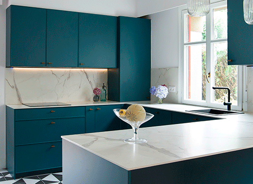 Cocina azul cosmos