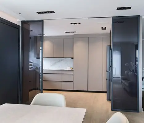 cocina-conectada-al-salon-santos-getxo Isla central en cocina con frutero